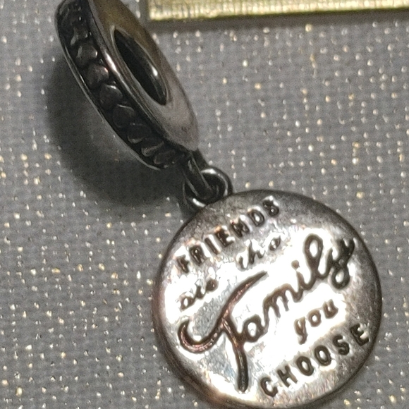 ʕ·ᴥ·ʔAuthentic Pandora Friends Are Family Dangle Charm #798124EN16 - Picture 2 of 3